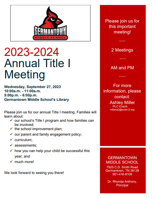Title 1 Meetings
